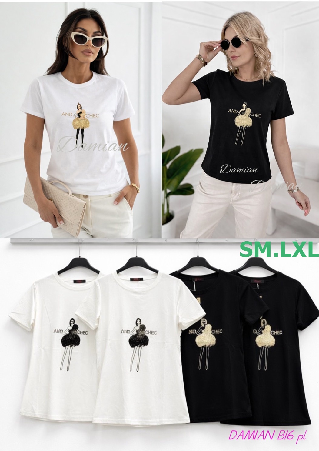 Bluzy damskie (Włoskie produkt) Roz S/M-L/XL , Mix Kolor Paczka 5 szt